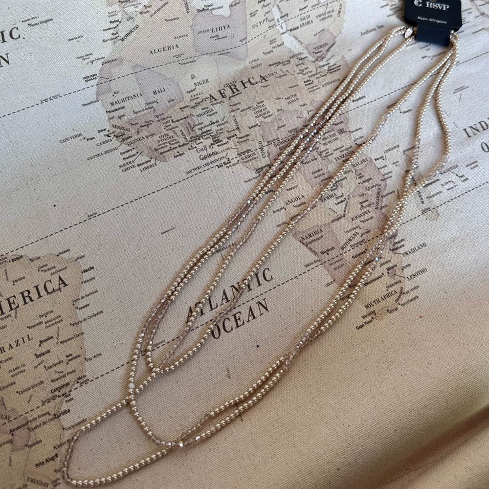 NWT Cream Faux Pearls/crystal Beads